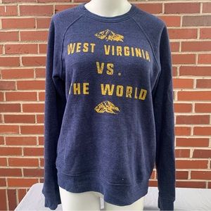 West Virginia vs the World soft blue and gold sweatshirt- unisex small K…